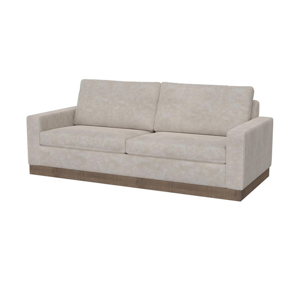 Jeni Sofa 2 Throw Pillows Modern 90 Inch Oyster Gray Faux Leather