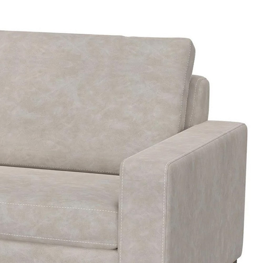 Jeni Sofa 2 Throw Pillows Modern 90 Inch Oyster Gray Faux Leather