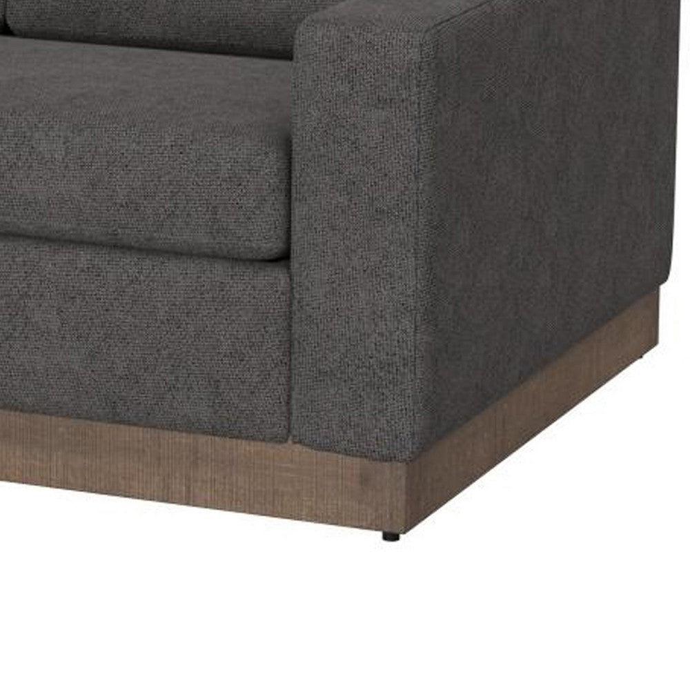 Jeni Sofa 2 Throw Pillows Modern 90 Inch Dark Brown Faux Leather BM331218