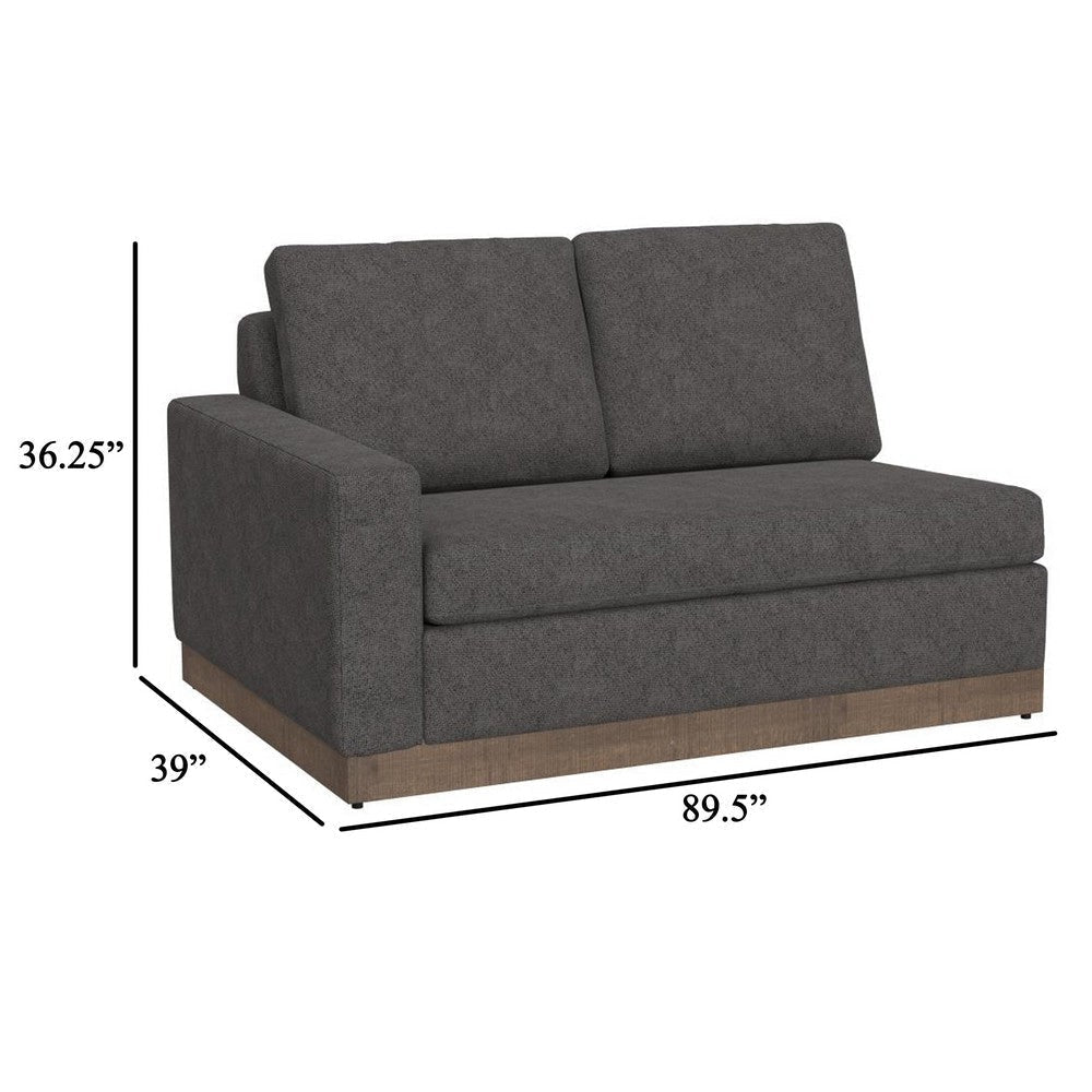 Jeni Sofa 2 Throw Pillows Modern 90 Inch Dark Brown Faux Leather BM331218