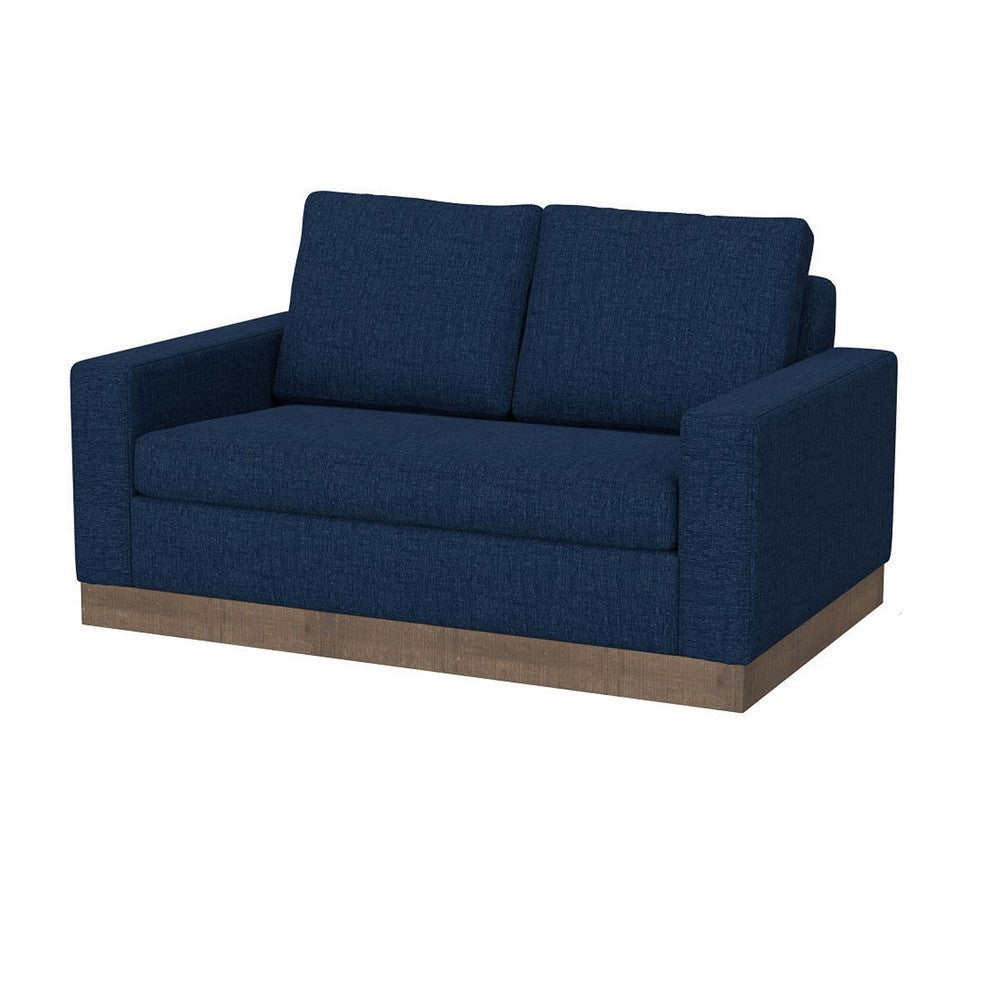 Jeni Sofa 2 Throw Pillows Modern 90 Inch Midnight Blue Polyester BM331219