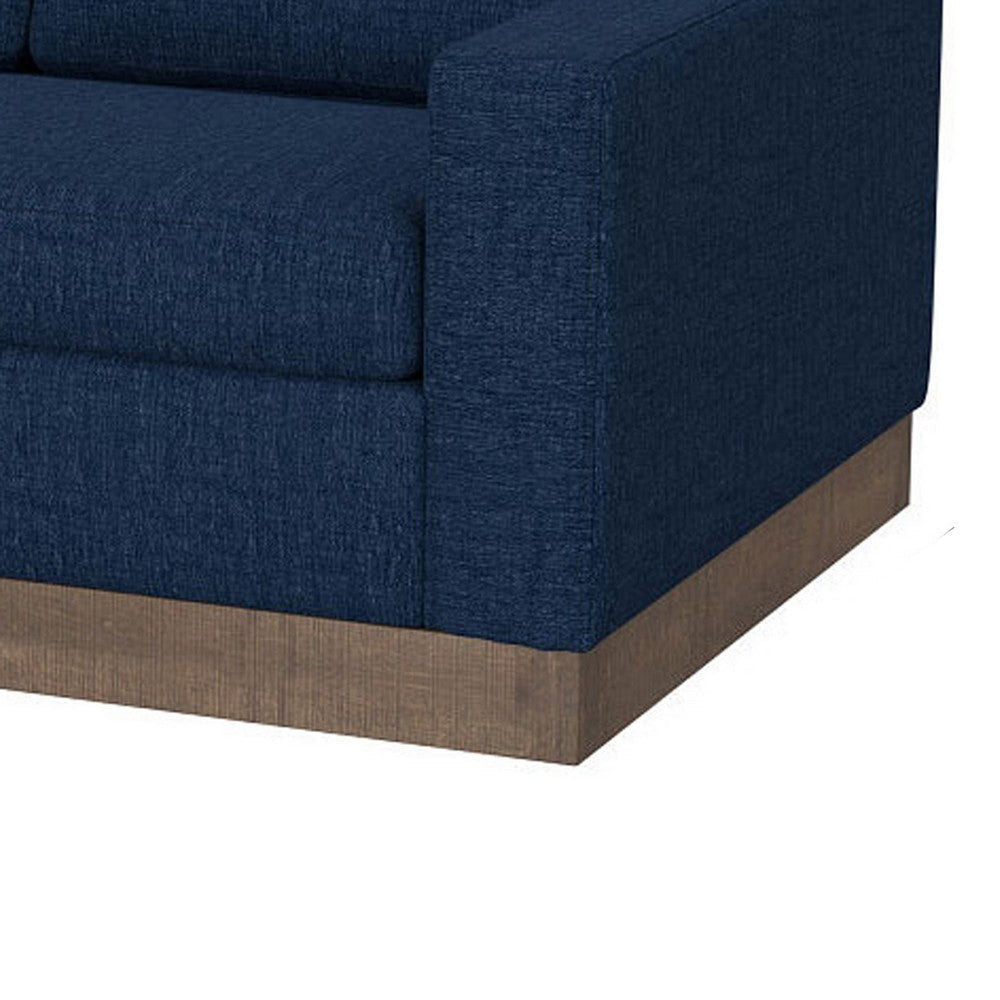 Jeni Sofa 2 Throw Pillows Modern 90 Inch Midnight Blue Polyester BM331219