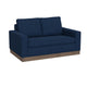 Jeni Sofa, 2 Throw Pillows, Modern 90 Inch, Midnight Blue Polyester