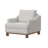 Olum Accent Armchair 1 Throw Pillow Modern Cream White Polyester
