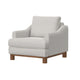 Olum Accent Armchair 1 Throw Pillow Modern Cream White Polyester