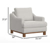 Olum Accent Armchair 1 Throw Pillow Modern Cream White Polyester