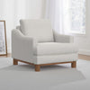 Olum Accent Armchair, 1 Throw Pillow, Modern Cream White Polyester