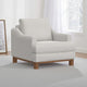 Olum Accent Armchair, 1 Throw Pillow, Modern Cream White Polyester