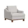 Olum Accent Armchair, 1 Throw Pillow, Modern Cream White Polyester