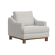 Olum Accent Armchair, 1 Throw Pillow, Modern Cream White Polyester