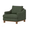 Olum Accent Armchair 1 Throw Pillow Modern Olive Green Polyester
