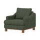 Olum Accent Armchair 1 Throw Pillow Modern Olive Green Polyester