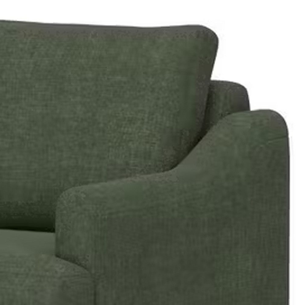 Olum Accent Armchair 1 Throw Pillow Modern Olive Green Polyester
