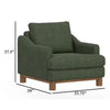 Olum Accent Armchair 1 Throw Pillow Modern Olive Green Polyester
