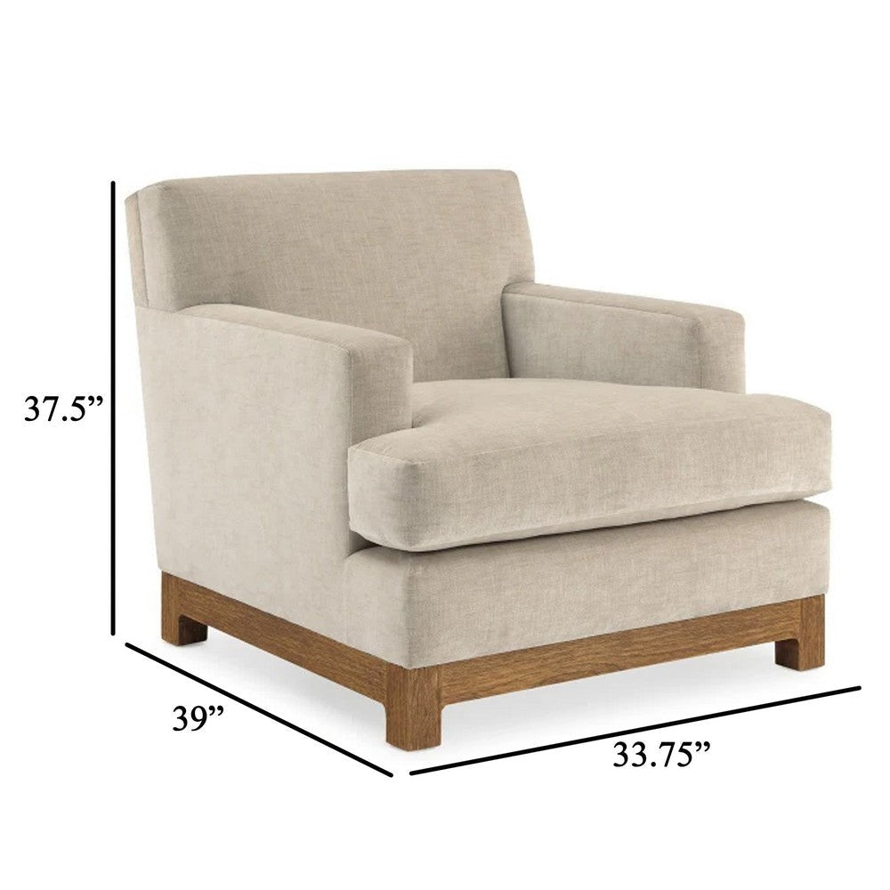 Olum Accent Armchair 1 Throw Pillow Modern Camel Brown Polyester BM331222