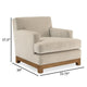 Olum Accent Armchair 1 Throw Pillow Modern Camel Brown Polyester BM331222