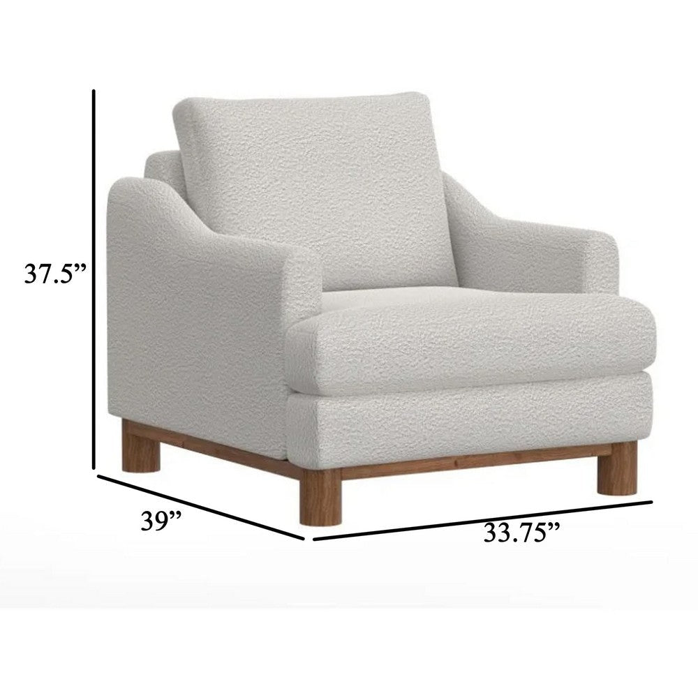 Olum Accent Armchair 1 Throw Pillow Modern Oyster Beige Polyester