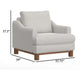 Olum Accent Armchair 1 Throw Pillow Modern Oyster Beige Polyester