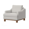 Olum Accent Armchair 1 Throw Pillow Modern Mink White Polyester