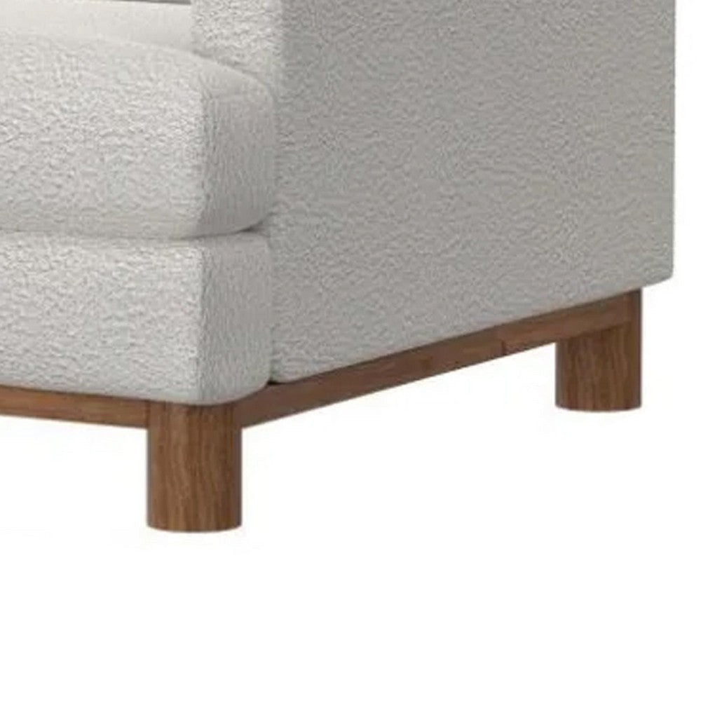 Olum Accent Armchair 1 Throw Pillow Modern Mink White Polyester