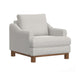 Olum Accent Armchair, 1 Throw Pillow, Modern Mink White Polyester