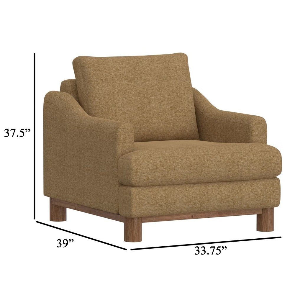 Olum Accent Armchair 1 Throw Pillow Modern Cappuccino Brown Polyester