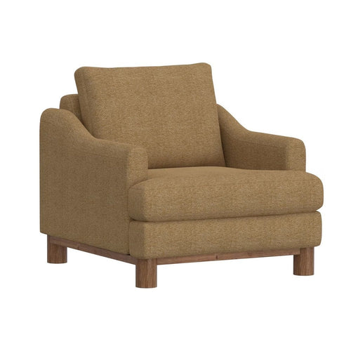 Olum Accent Armchair, 1 Throw Pillow Modern Cappuccino Brown Polyester
