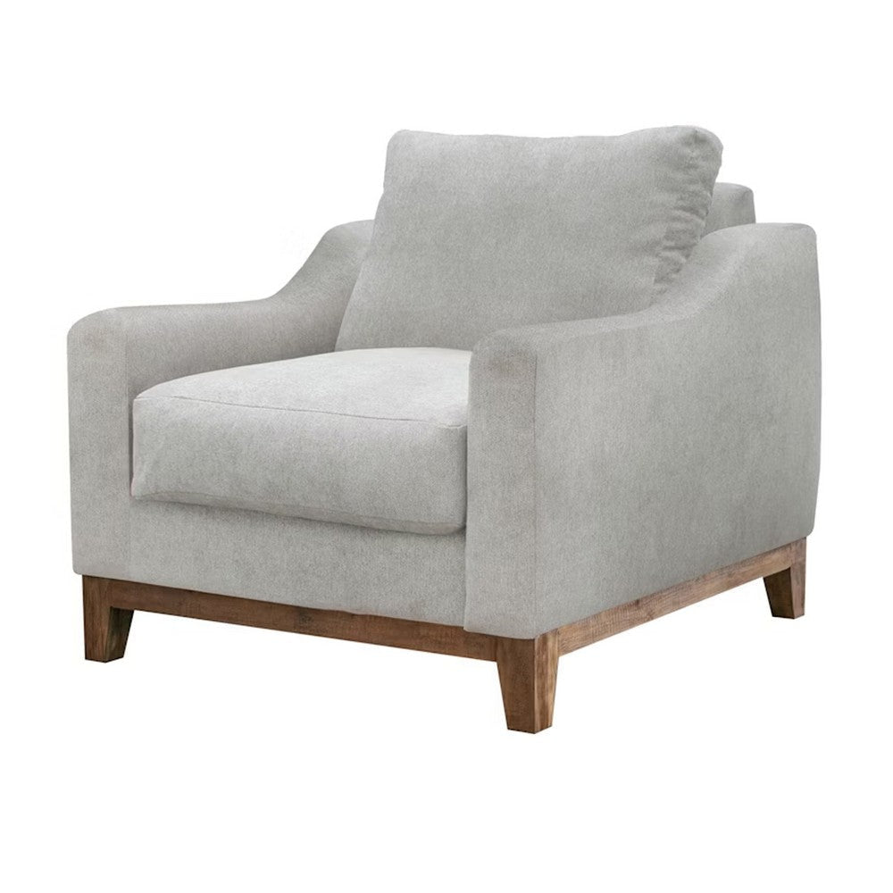 Olum Accent Armchair 1 Throw Pillow Modern Oyster Gray Faux Leather