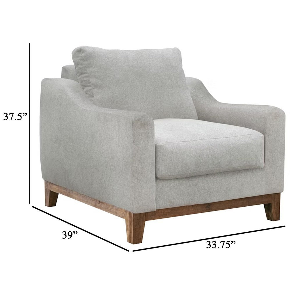 Olum Accent Armchair 1 Throw Pillow Modern Oyster Gray Faux Leather