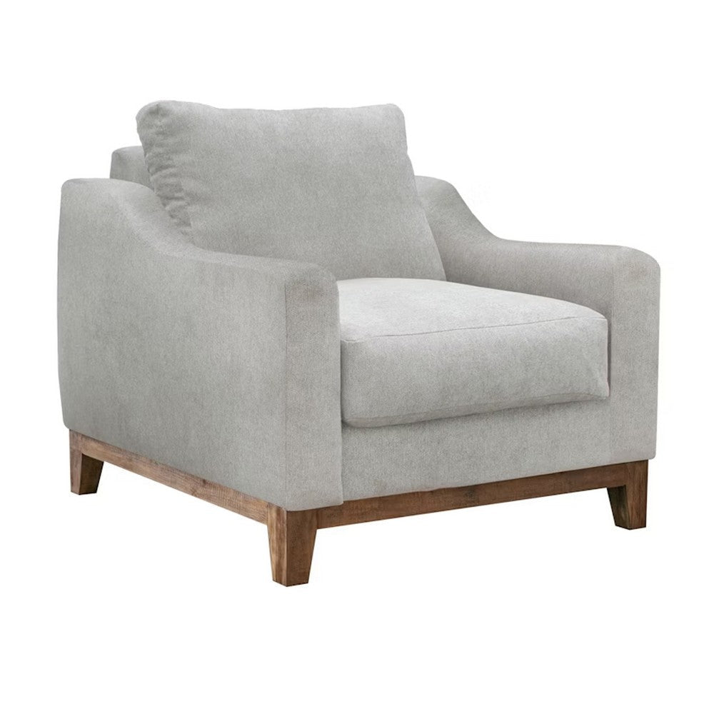 Olum Accent Armchair, 1 Throw Pillow, Modern Oyster Gray Faux Leather