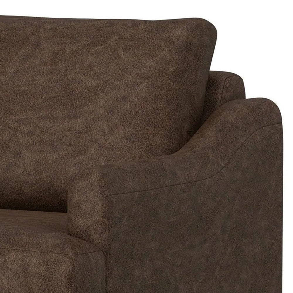 Olum Accent Armchair 1 Throw Pillow Modern Dark Brown Faux Leather