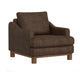 Olum Accent Armchair, 1 Throw Pillow, Modern Dark Brown Faux Leather