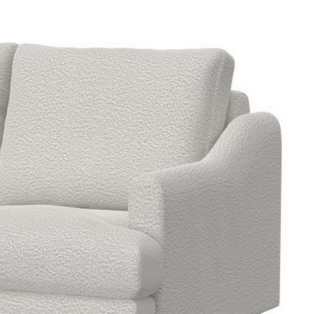 Olum Loveseat 2 Throw Pillows Modern 60 Inch Light Cream Polyester