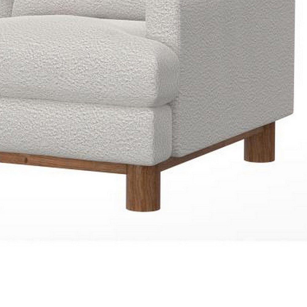 Olum Loveseat 2 Throw Pillows Modern 60 Inch Light Cream Polyester