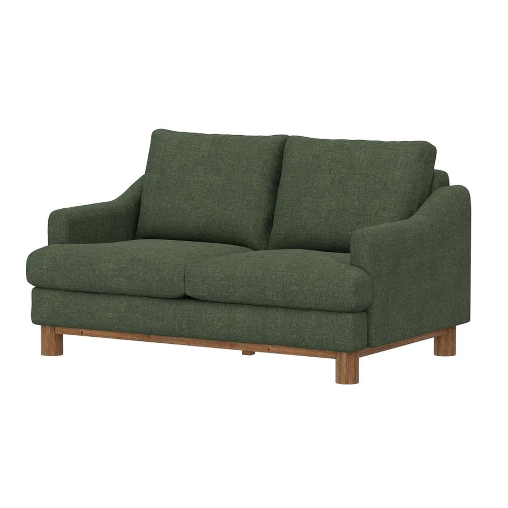 Olum Loveseat 2 Throw Pillows Modern 60 Inch Olive Green Polyester