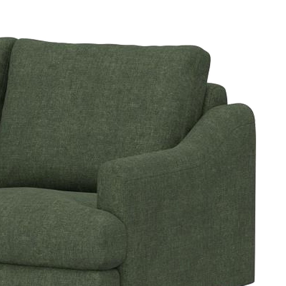 Olum Loveseat 2 Throw Pillows Modern 60 Inch Olive Green Polyester
