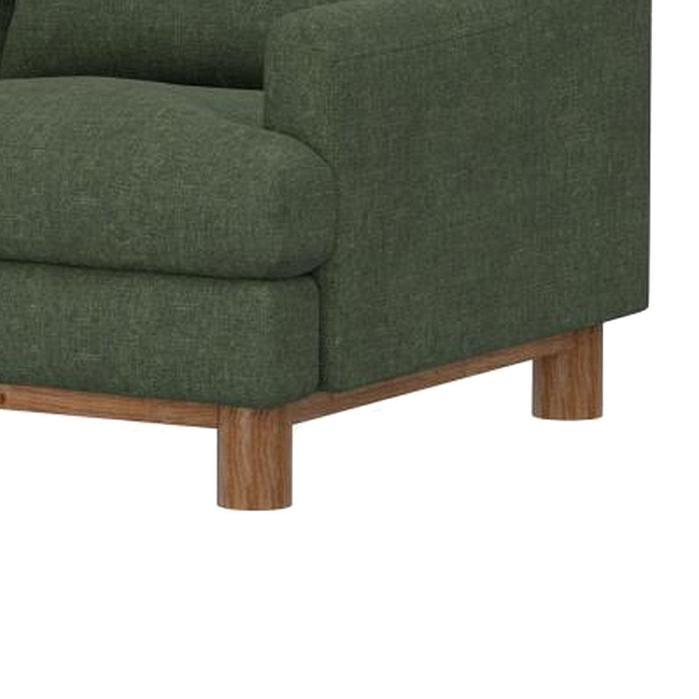 Olum Loveseat 2 Throw Pillows Modern 60 Inch Olive Green Polyester