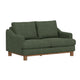 Olum Loveseat, 2 Throw Pillows, Modern 60 Inch Olive Green Polyester