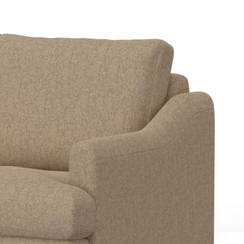 Olum Loveseat 2 Throw Pillows Modern 60 Inch Camel Brown Polyester
