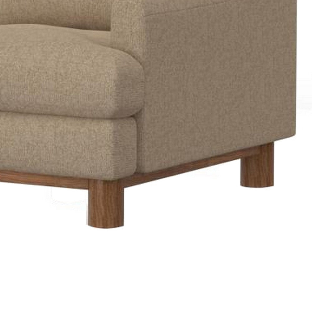 Olum Loveseat 2 Throw Pillows Modern 60 Inch Camel Brown Polyester