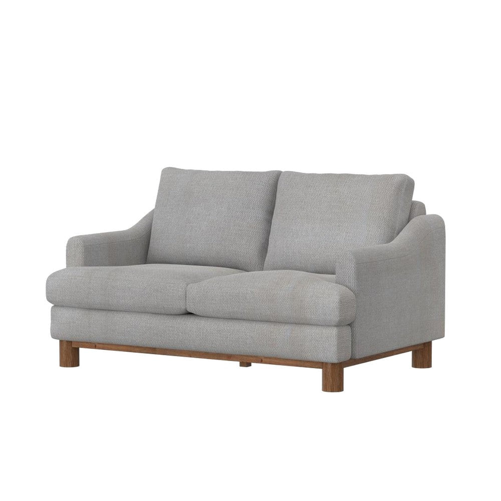 Olum Loveseat 2 Throw Pillows Modern 60 Inch Oyster Beige Polyester