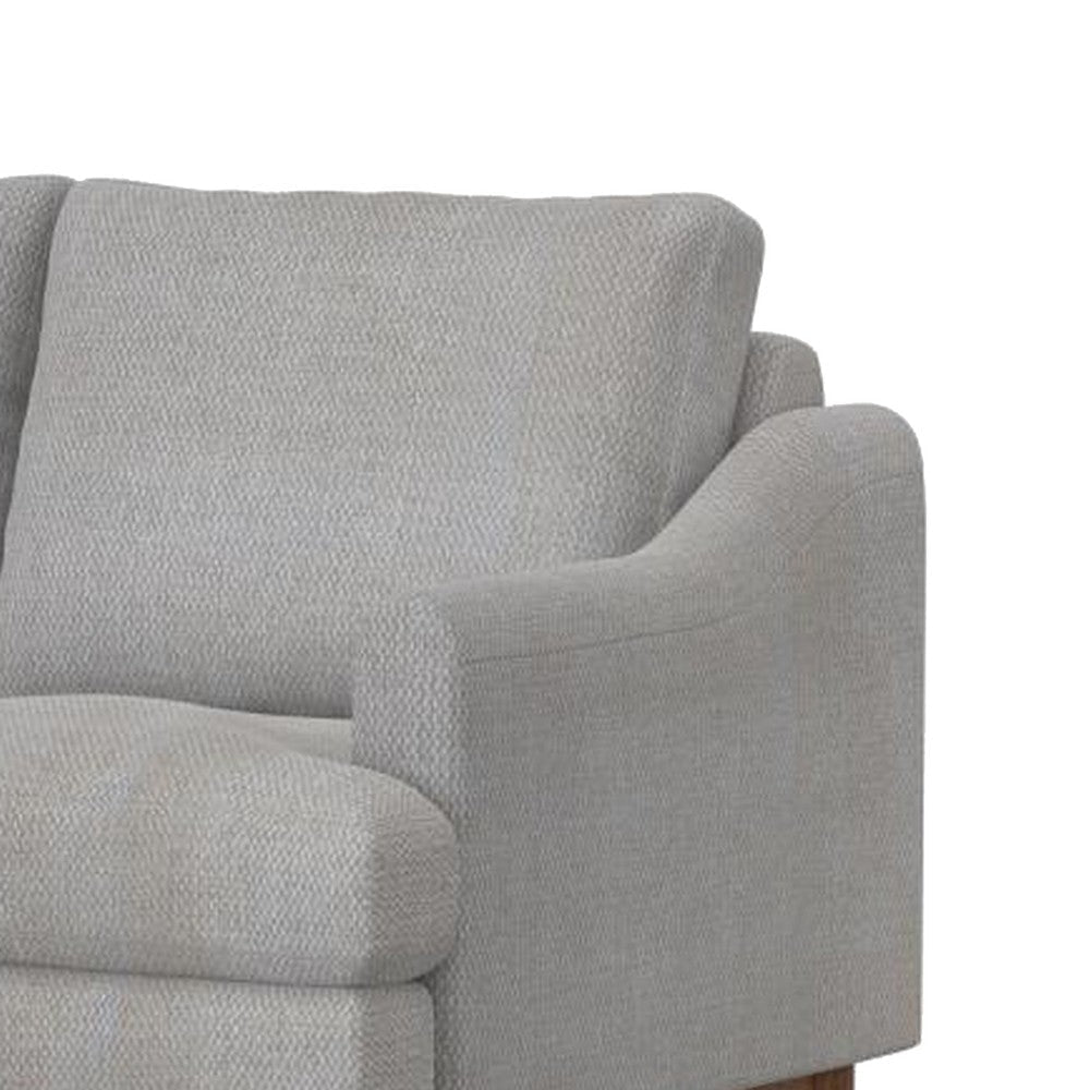 Olum Loveseat 2 Throw Pillows Modern 60 Inch Oyster Beige Polyester