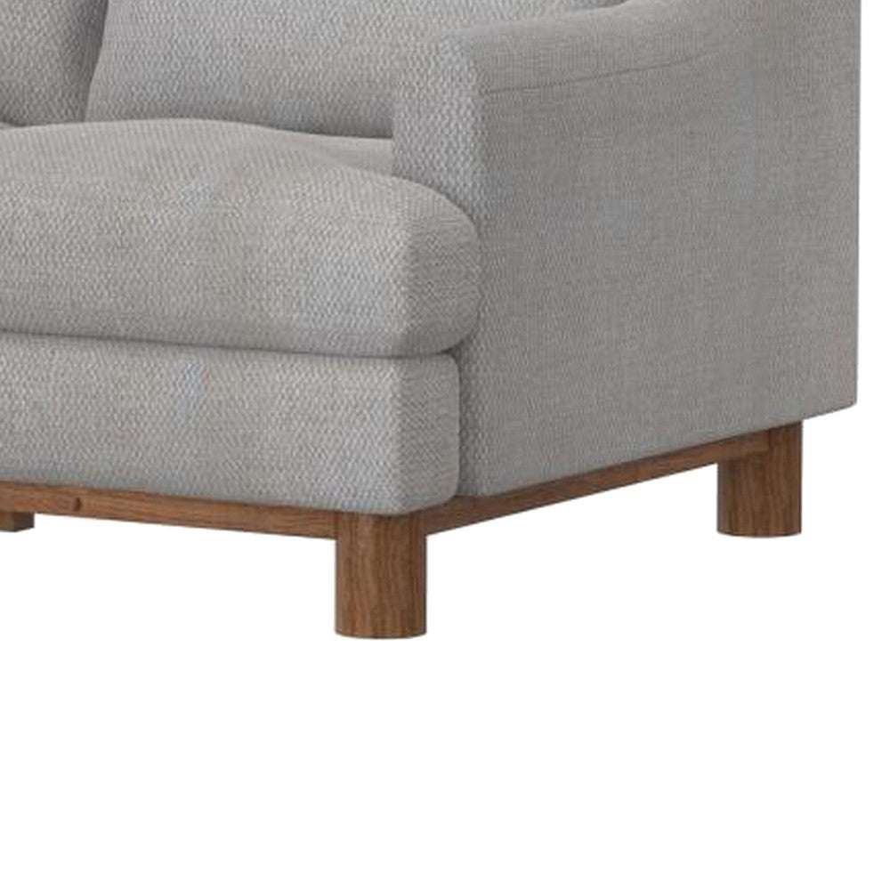 Olum Loveseat 2 Throw Pillows Modern 60 Inch Oyster Beige Polyester