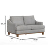 Olum Loveseat 2 Throw Pillows Modern 60 Inch Oyster Beige Polyester