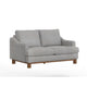 Olum Loveseat, 2 Throw Pillows, Modern 60 Inch, Oyster Beige Polyester