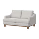 Olum Loveseat 2 Throw Pillows Modern 60 Inch Mink White Polyester