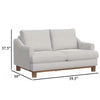 Olum Loveseat 2 Throw Pillows Modern 60 Inch Mink White Polyester