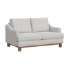 Olum Loveseat, 2 Throw Pillows, Modern 60 Inch, Mink White Polyester