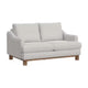 Olum Loveseat, 2 Throw Pillows, Modern 60 Inch, Mink White Polyester
