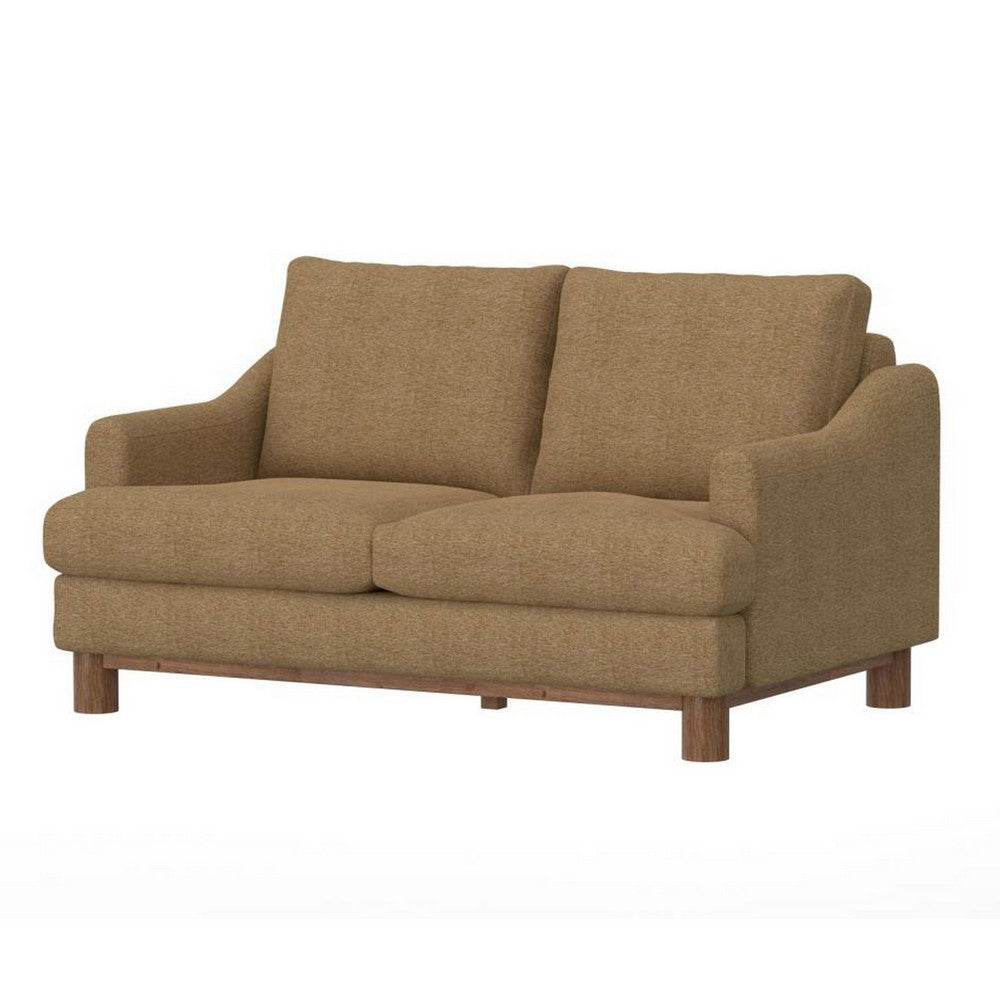 Olum Loveseat 2 Pillows Modern 60 Inch Cappuccino Brown Polyester